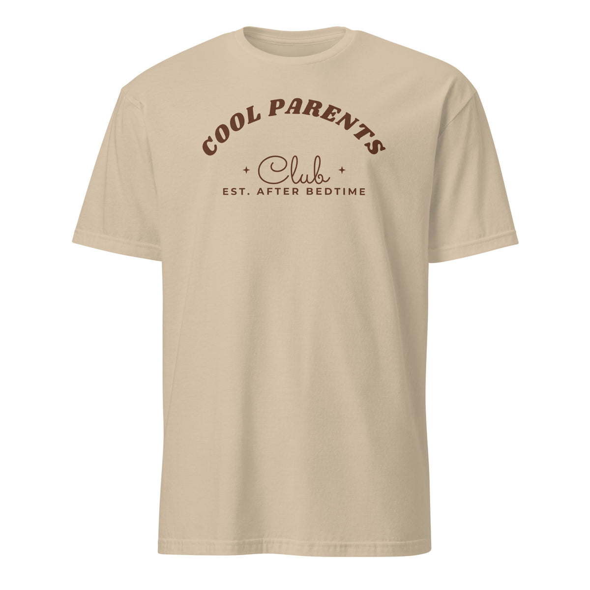 Cool Parents Club tee in Sand, front print