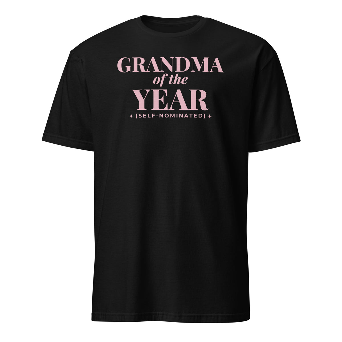 Grandma of the Year tee in Black, front print