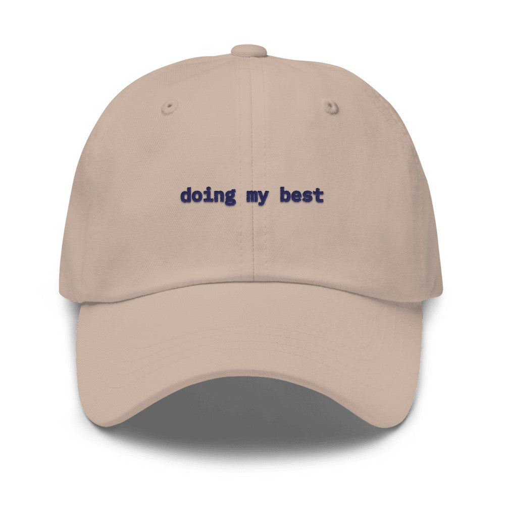 Doing My Best embroidered classic cap in stone